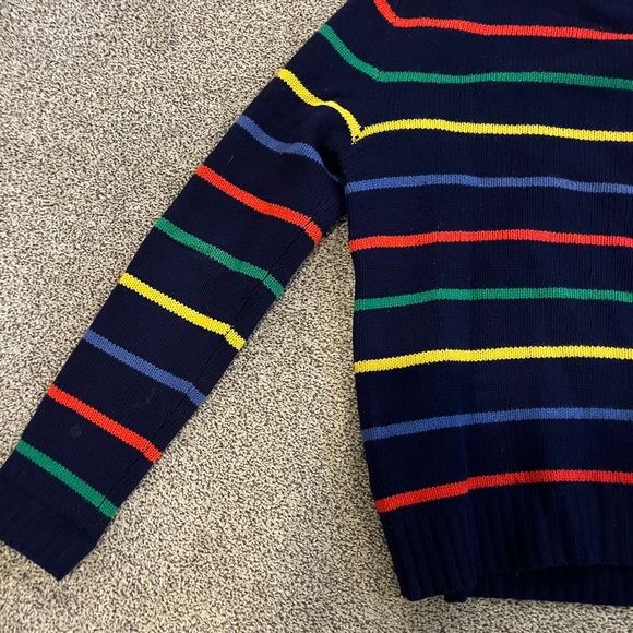 Polo Ralph Lauren Navy Sweater with Multicolor Stripes - Picture 3 of 5